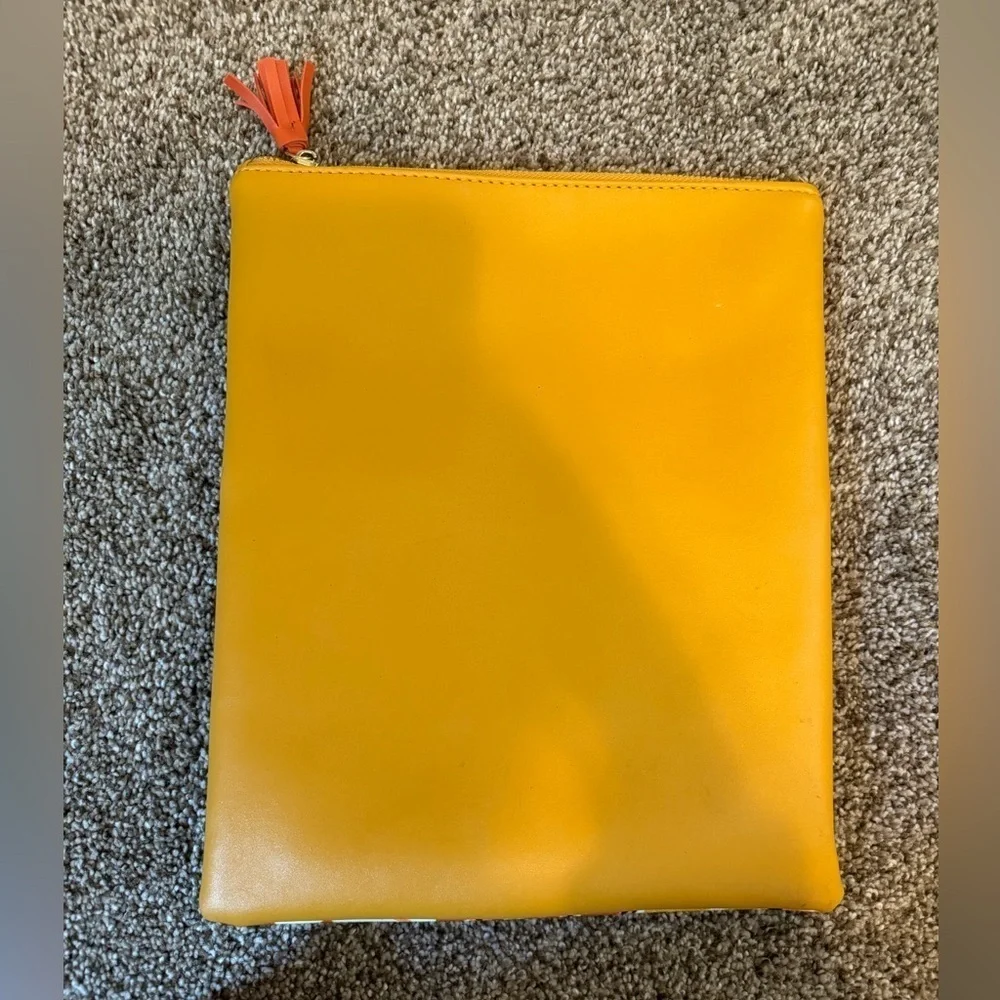 Rachel Pally Fold Over Clutch Purse Yellow and Orange Floral Reversible